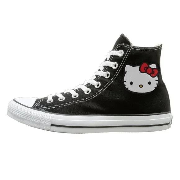High Tops Hello Kitty Sneakers Canvas Tennis Shoes Athletic Casual Girls Women's - Picture 3 of 3